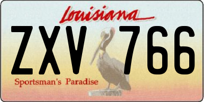 LA license plate ZXV766