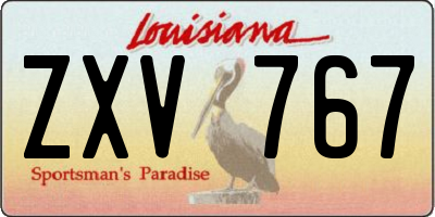 LA license plate ZXV767