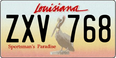 LA license plate ZXV768