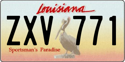 LA license plate ZXV771