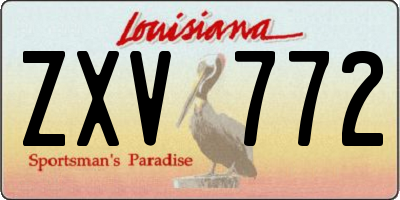 LA license plate ZXV772