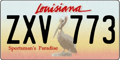 LA license plate ZXV773