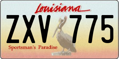 LA license plate ZXV775