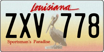 LA license plate ZXV778