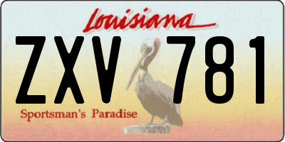 LA license plate ZXV781