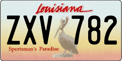 LA license plate ZXV782