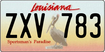 LA license plate ZXV783