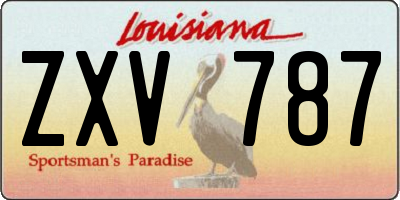 LA license plate ZXV787