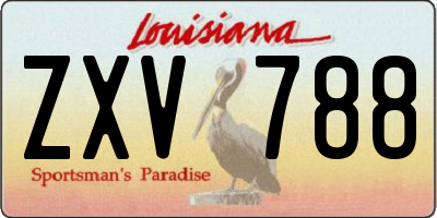 LA license plate ZXV788