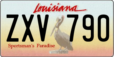 LA license plate ZXV790