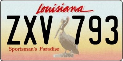 LA license plate ZXV793