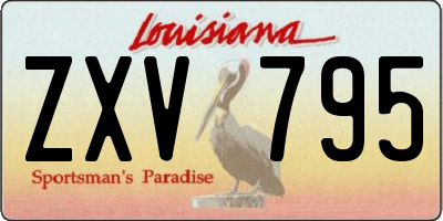 LA license plate ZXV795