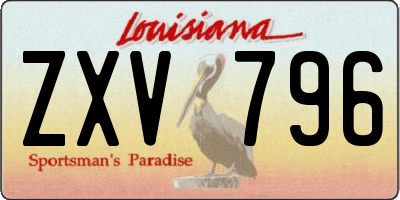 LA license plate ZXV796