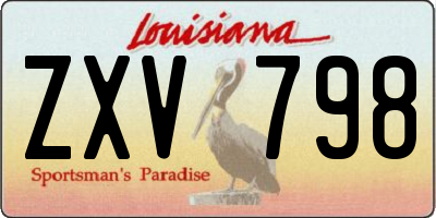LA license plate ZXV798
