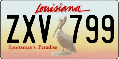 LA license plate ZXV799