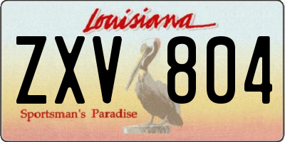 LA license plate ZXV804
