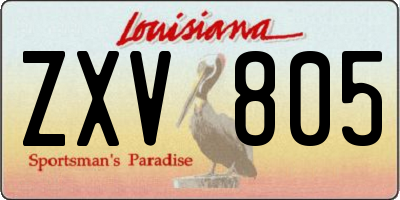 LA license plate ZXV805