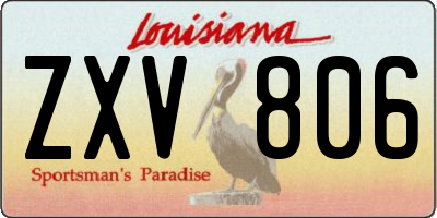 LA license plate ZXV806