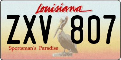 LA license plate ZXV807