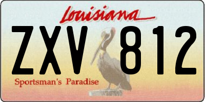 LA license plate ZXV812