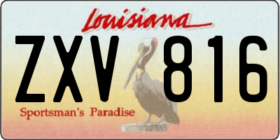 LA license plate ZXV816