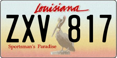 LA license plate ZXV817