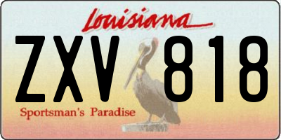 LA license plate ZXV818