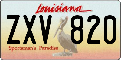 LA license plate ZXV820