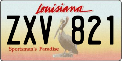 LA license plate ZXV821