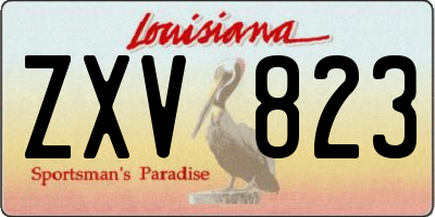 LA license plate ZXV823