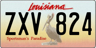 LA license plate ZXV824