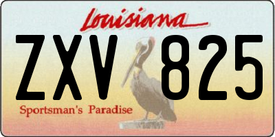 LA license plate ZXV825