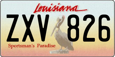 LA license plate ZXV826