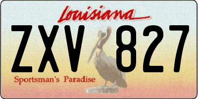 LA license plate ZXV827