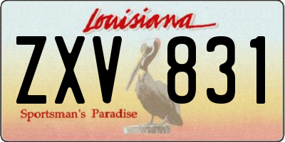LA license plate ZXV831