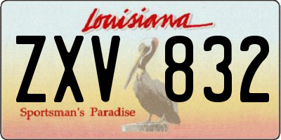 LA license plate ZXV832