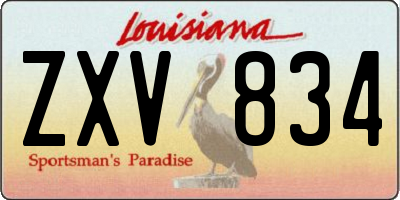 LA license plate ZXV834