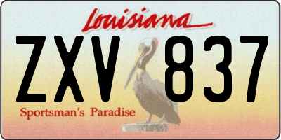 LA license plate ZXV837