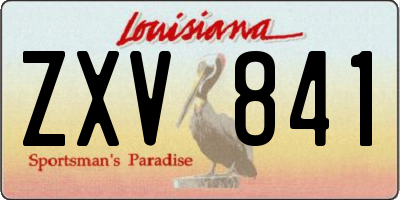LA license plate ZXV841