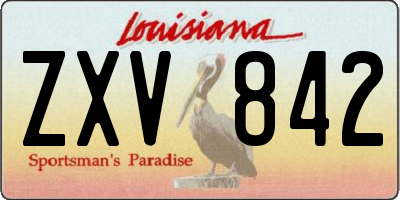 LA license plate ZXV842