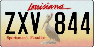 LA license plate ZXV844