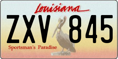 LA license plate ZXV845