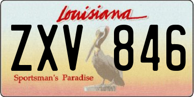 LA license plate ZXV846