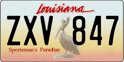 LA license plate ZXV847