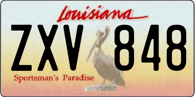 LA license plate ZXV848