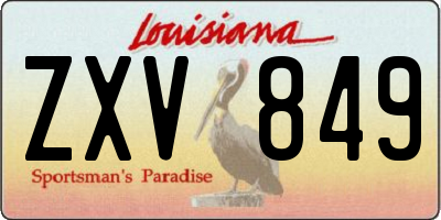 LA license plate ZXV849