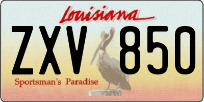 LA license plate ZXV850