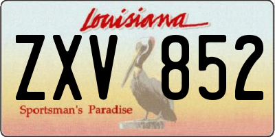 LA license plate ZXV852