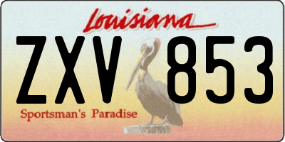 LA license plate ZXV853