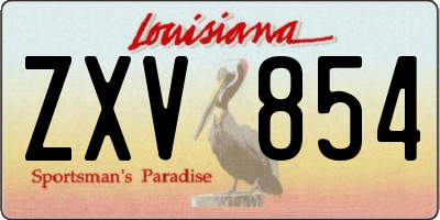 LA license plate ZXV854